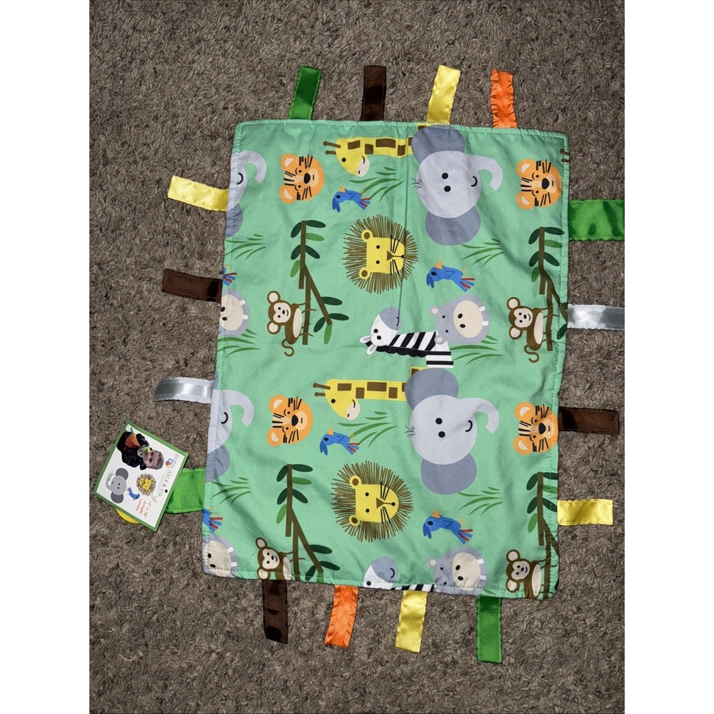 Baby Jack Co Taggie Elephant Monkey Lion Zebra Bird Minky Security Blanket/Lovey